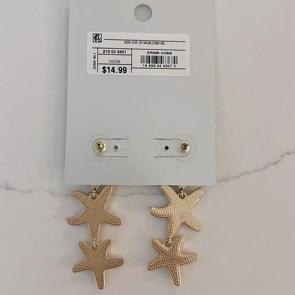 Sugarfix Baublebar Pink “Star of the Show” Starfish Dangle Earrings - Picture 2 of 2